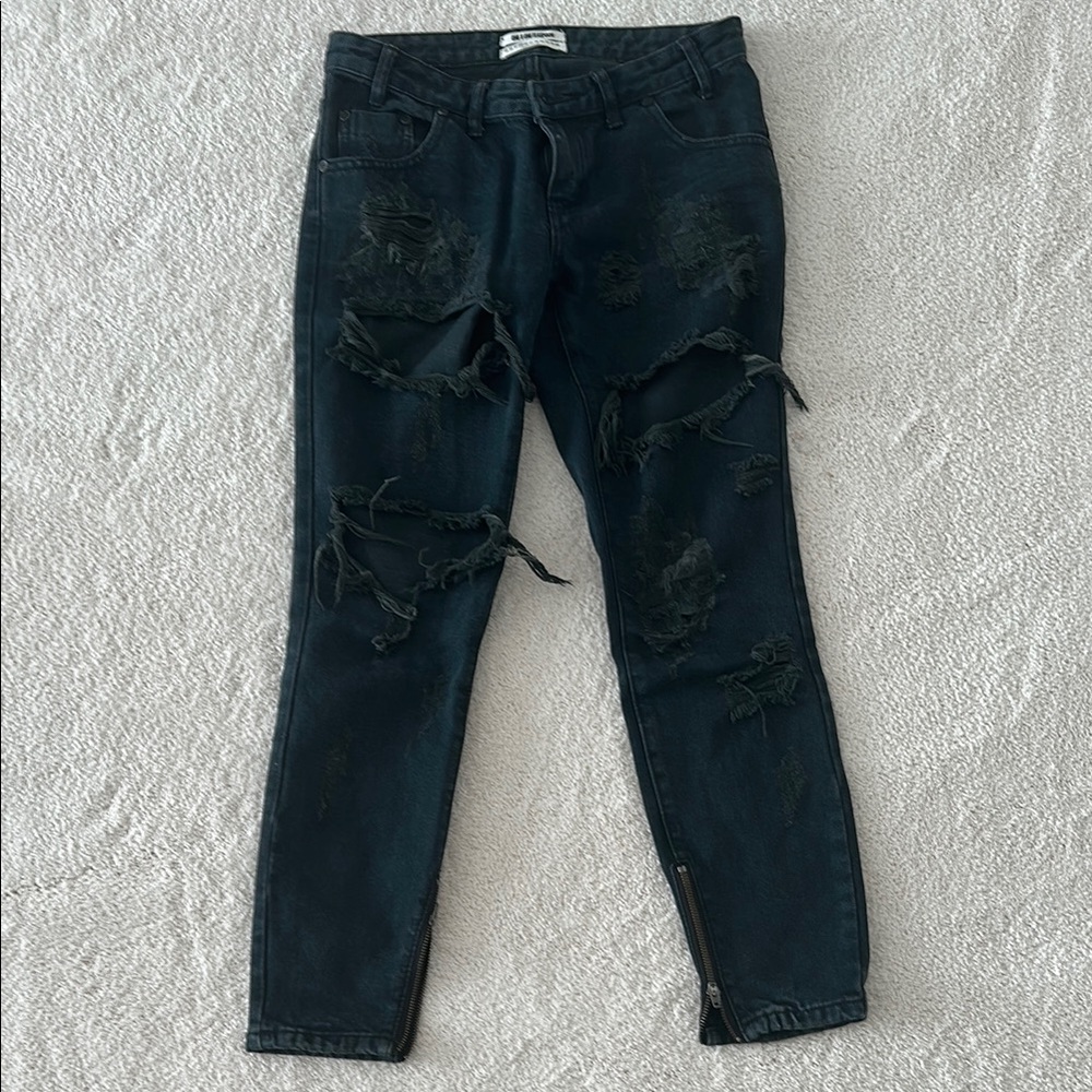 One teaspoon freebirds Distressed Black Women Jeans size 25